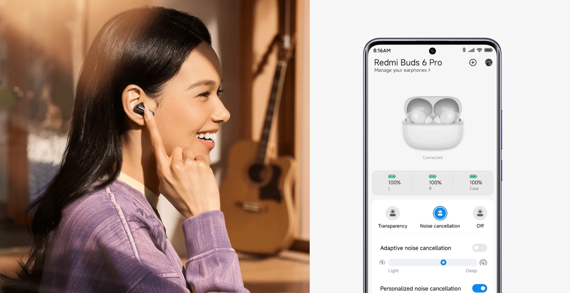 Беспроводные наушники Xiaomi Redmi Buds 6 Pro белый Беспроводные наушники Xiaomi Redmi Buds 6 Pro белый - 5