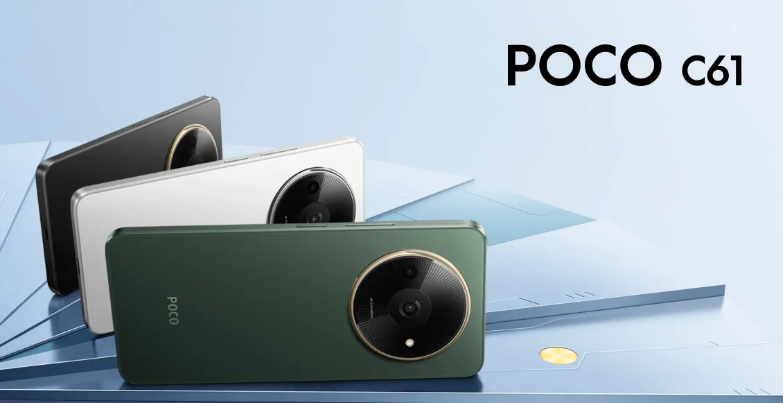 Смартфон Xiaomi Poco C61 4/128 ГБ зелёный (2sim) Смартфон Xiaomi Poco C61 4/128 ГБ зелёный (2sim) - 1