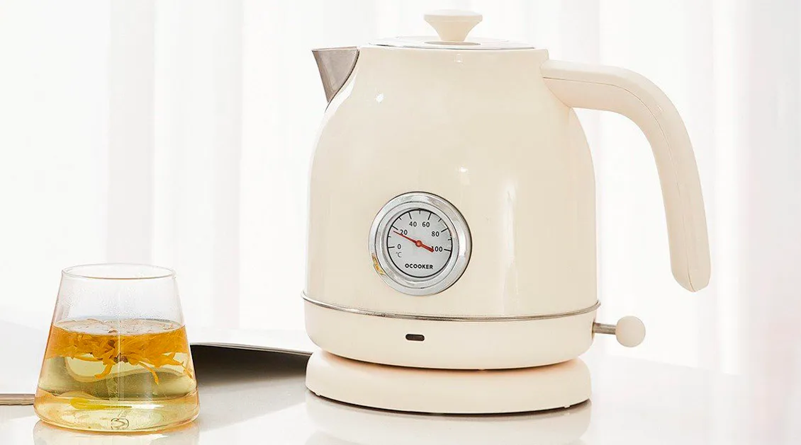 Электрочайник Xiaomi Qcooker Retro Electric Kettle бежевый Электрочайник Xiaomi Qcooker Retro Electric Kettle бежевый - 3