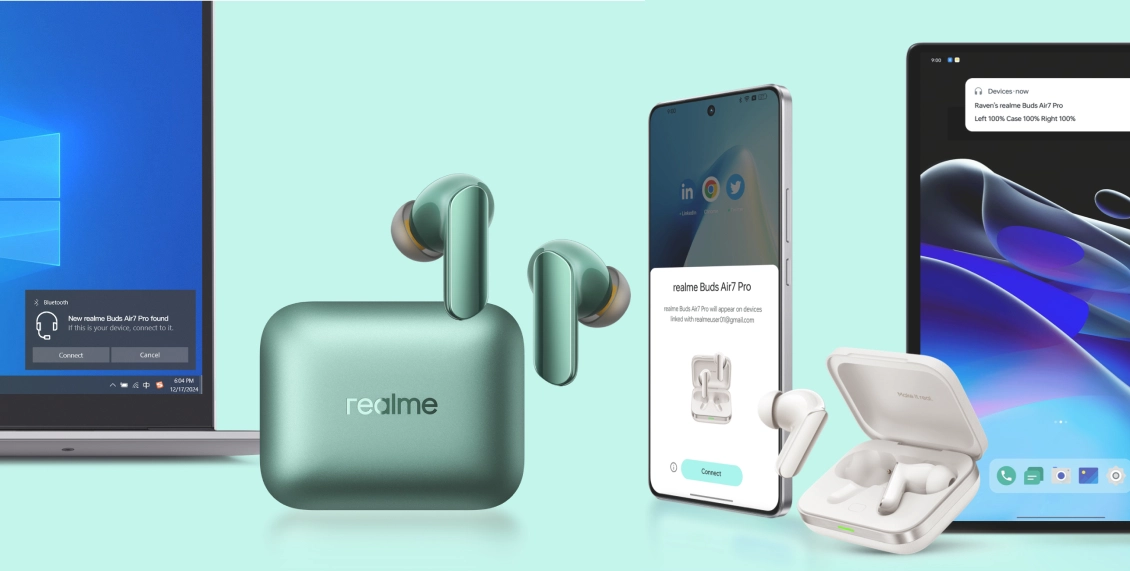Беспроводные наушники Realme Buds Air 7 Pro чёрный Беспроводные наушники Realme Buds Air 7 Pro чёрный - 5