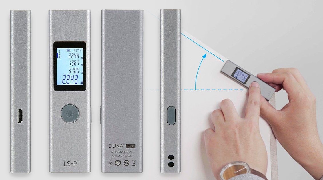 Лазерный дальномер Xiaomi Duka LS-P серый (25м) Лазерный дальномер Xiaomi Duka LS-P серый (25м) - 1