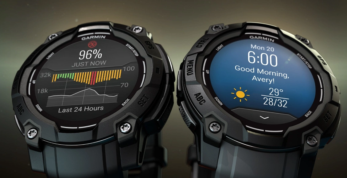 Умные часы Garmin Instinct 3 45mm Amoled чёрный (угольно-чёрный ремешок) Умные часы Garmin Instinct 3 45mm Amoled чёрный (угольно-чёрный ремешок) - 2