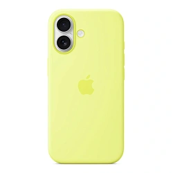 Клип-кейс (накладка) Silicone Case MagSafe для Apple iPhone 17 силикон, "неоновый жёлтый"