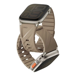 Спортивный ремешок UNIQ Fluo для Apple Watch 38 / 40 / 41 / 42 / 44 / 45 / 46 / 49mm каучук песочный