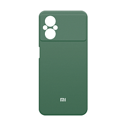 Клип-кейс (накладка) Silicone cover закрытый для Xiaomi Poco M5 силикон, тёмно-зелёный