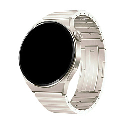 Блочный браслет ZN40 для Samsung Watch 22mm титан серебристый