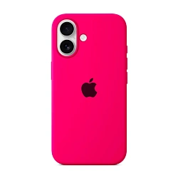 Клип-кейс (накладка) Silicone Case для Apple iPhone 16 силикон, ярко-розовый