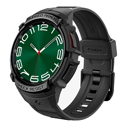 Чехол-бампер с ремешком Spigen Rugged Armor Pro для Samsung Galaxy Watch 6 Classic 47mm полиуретан чёрный