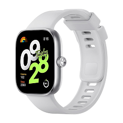 Умные часы Xiaomi Redmi Watch 4 серебристый (серебристый ремешок)