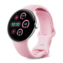 Умные часы Google Pixel Watch 3 41mm серебристый (розовый ремешок)