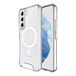 Клип-кейс (накладка) Space MagSafe для Samsung Galaxy S24 Plus / S25 Plus  полиуретан, поликарбонат, прозрачный