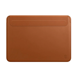 Чехол WIWU Skin Pro 2 Leather Sleeve для Apple MacBook Pro 14" (2021 - 2026) полиуретан, кожа, коричневый