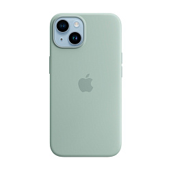 Клип-кейс (накладка) Silicone Case MagSafe для Apple iPhone 14 силикон, серо-мятный