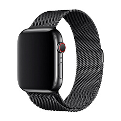 Миланский сетчатый браслет для Apple Watch 44 / 45 / 46 / 49mm сталь чёрный