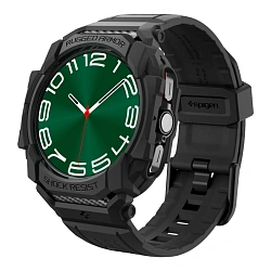 Чехол-бампер с ремешком Spigen Rugged Armor Pro для Samsung Galaxy Watch Ultra полиуретан чёрный