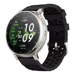Умные часы Xiaomi Amazfit Active 3 Premium 45mm серебристый (чёрный ремешок)