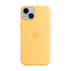 Клип-кейс (накладка)  Silicone Case MagSafe для Apple iPhone 14 (Уценка) жёлтый