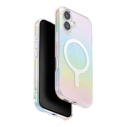 Клип-кейс (накладка) UNIQ Iridescia MagSafe для Apple iPhone 17 полиуретан, голографический прозрачный