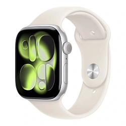 Умные часы Apple Watch Series 11 46mm GPS Silver Aluminum Case Starlight Sport Band
