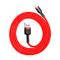 Дата-кабель Baseus Cafule Lightning 2 м, красный с красным