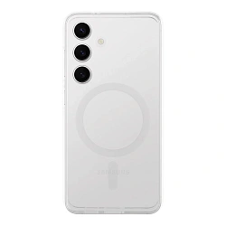 Клип-кейс (накладка) Clear Frame MagSafe для Samsung Galaxy S24 пластик, силикон, прозрачный с серой рамкой