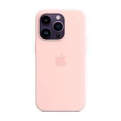 Клип-кейс (накладка)  Silicone Case MagSafe для Apple iPhone 14 (Уценка) бледно-розовый