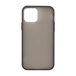 Клип-кейс (накладка) Shell для Apple iPhone 12 Mini пластик, затемнённый с чёрной рамкой