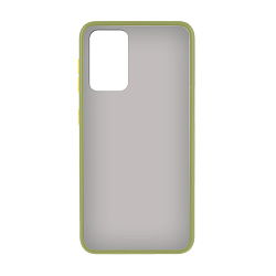 Клип-кейс (накладка) Shell для Samsung Galaxy A72 пластик, затемнённый с зелёной рамкой
