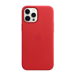 Клип-кейс (накладка) Apple Leather Case MagSafe для Apple iPhone 13 Mini (Уценка) Red