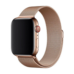 Миланский сетчатый браслет для Apple Watch 38 / 40 / 41 / 42mm сталь золотой