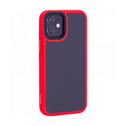 Клип-кейс (накладка) TOTU Gingle для Apple iPhone 12 Mini пластик, красный матовый