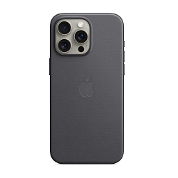 Клип-кейс (накладка) FineWoven Case MagSafe для Apple iPhone 15 Pro Max ткань, силикон, чёрный