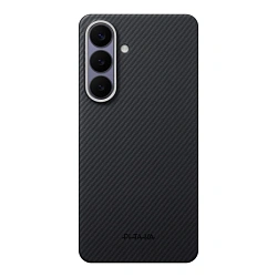 Клип-кейс (накладка) Pitaka Ultra-Slim Case для Samsung Galaxy S26 Plus кевлар (арамид), чёрно-серый (KS2601S)