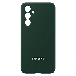 Клип-кейс (накладка) Silicone cover закрытый для Samsung Galaxy A55 силикон, тёмно-зелёный