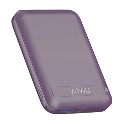 Внешний аккумулятор с беспроводной зарядкой WIWU Snap Cube Magnetic Wireless Power Bank 10000 мАч 22.5 Вт лавандовый