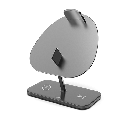 Беспроводное зарядное устройство WIWU Hubble Stand 3in1 M15 15 Вт серый - 2