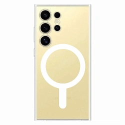 Клип-кейс (накладка) Clear Frame MagSafe для Samsung Galaxy S24 Ultra пластик, силикон, прозрачный