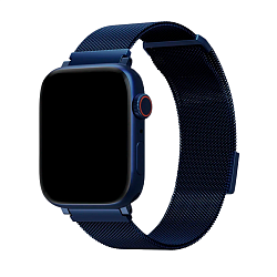Миланский сетчатый браслет UNIQ Dante для Apple Watch 44 / 45 / 46 / 49mm сталь (Уценка) синий