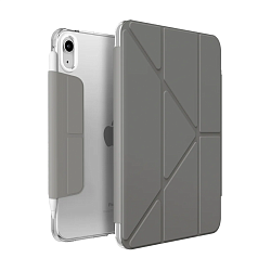 Чехол-книжка UNIQ Camden для Apple iPad Mini 8.3" (2021 / 2024) искусственная кожа, серый