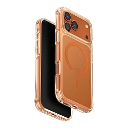 Клип-кейс (накладка) UNIQ Lifepro Xtreme MagSafe для Apple iPhone 17 Pro Max полиуретан, прозрачный с оранжевым