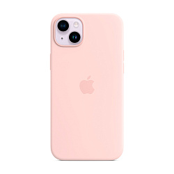Клип-кейс (накладка)  Silicone Case MagSafe для Apple iPhone 14 Plus (Уценка) бледно-розовый