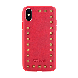 Клип-кейс (накладка) Santa Barbara Debonair для Apple iPhone X / Xs силикон, красный