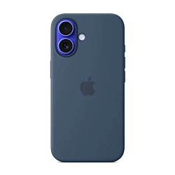 Клип-кейс (накладка) Silicone Case MagSafe для Apple iPhone 16 силикон, "джинсовая ткань"