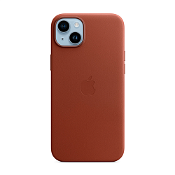 Клип-кейс (накладка) Leather Case MagSafe для Apple iPhone 14 Plus кожа, коричневый