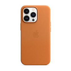 Клип-кейс (накладка) Apple Leather Case MagSafe для Apple iPhone 13 (Уценка) Golden Brown