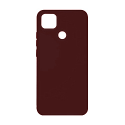 Клип-кейс (накладка) Silicone cover (без лого) для Xiaomi Redmi 9C силикон, тёмно-бордовый