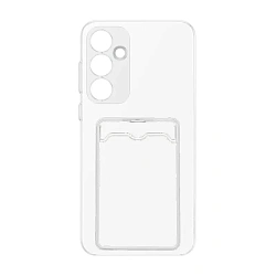 Клип-кейс (накладка) с визитницей для Samsung Galaxy A55 силикон, прозрачный
