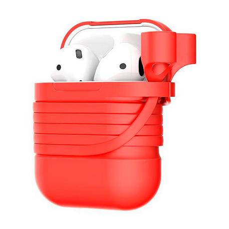 Кобура Baseus Silicone для Apple AirPods 2018 / 2019 силикон, красный - 3