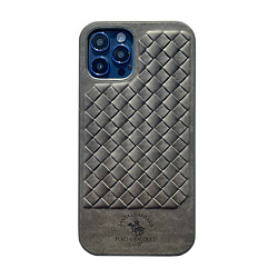 Клип-кейс (накладка) Santa Barbara Polo Racquet Club для Apple iPhone 12 Pro Max кожа, серый
