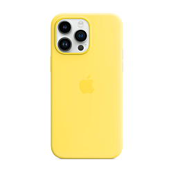 Клип-кейс (накладка)  Silicone Case MagSafe для Apple iPhone 14 Pro Max (Уценка) канареечно-желтый